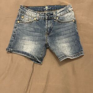 7‎ For All Mankind Faded Blue Jean Shorts